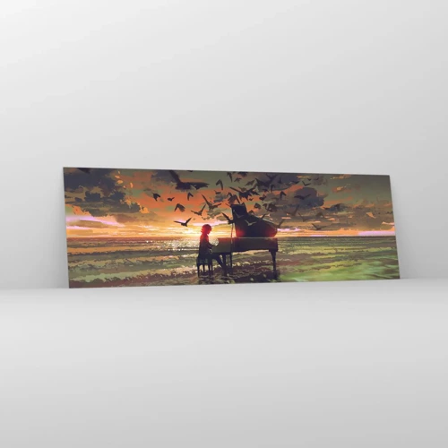 Quadro su vetro - Concerto per pianoforte e onde - 160x50 cm