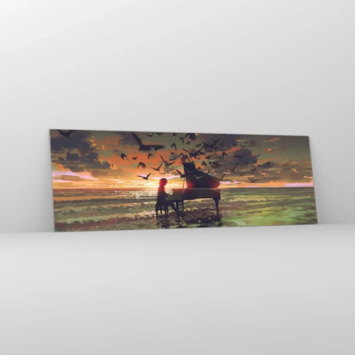 Quadro su vetro - Concerto per pianoforte e onde - 90x30 cm