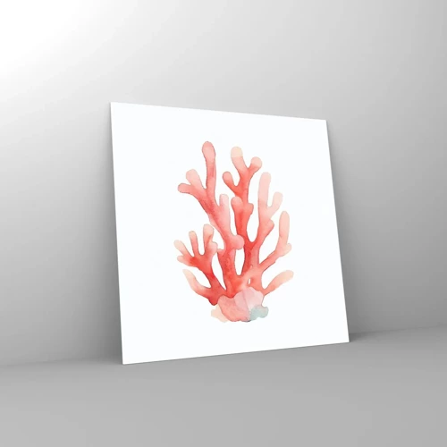 Quadro su vetro - Corallo color corallo - 40x40 cm