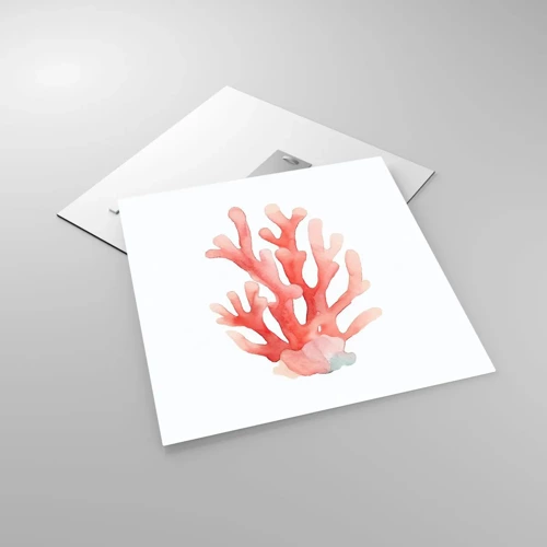 Quadro su vetro - Corallo color corallo - 50x50 cm