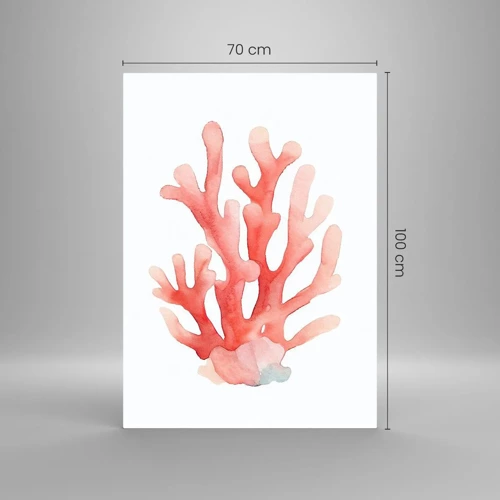 Quadro su vetro - Corallo color corallo - 70x100 cm