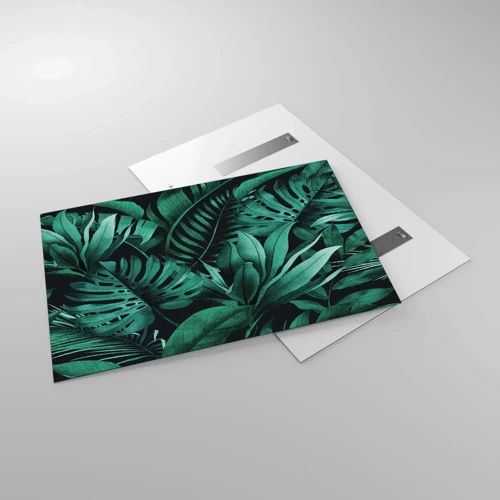 Quadro su vetro - Dal profondo del verde tropicale - 120x80 cm