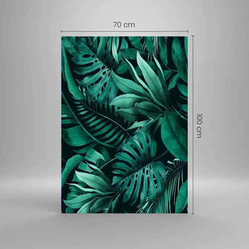 Quadro su vetro - Dal profondo del verde tropicale - 70x100 cm