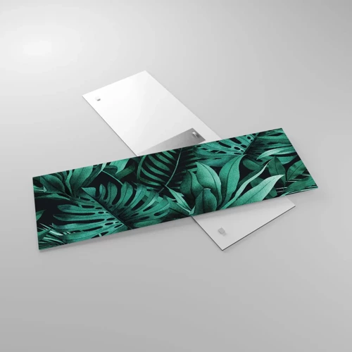 Quadro su vetro - Dal profondo del verde tropicale - 90x30 cm