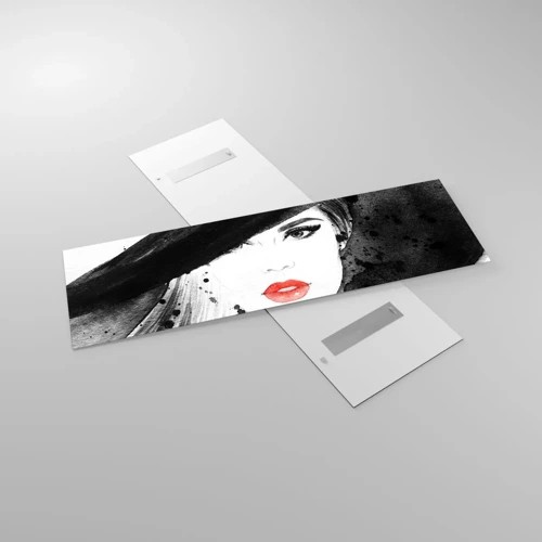Quadro su vetro - Donna in nero - 160x50 cm