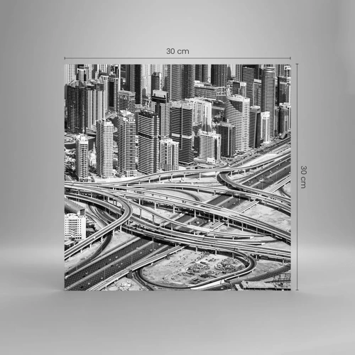 Quadro su vetro - Dubai - città impossibile - 30x30 cm