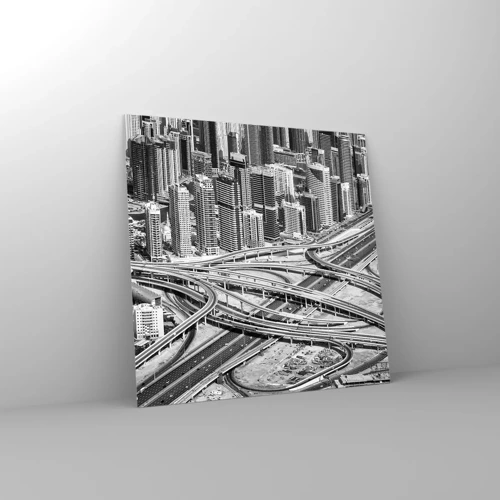 Quadro su vetro - Dubai - città impossibile - 30x30 cm