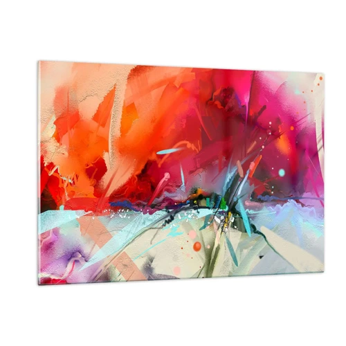 Quadro su vetro - Esplosione di luci e colori - 120x80 cm