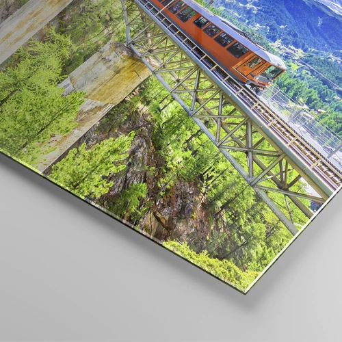 Quadro su vetro - Ferrovia alpina - 120x80 cm