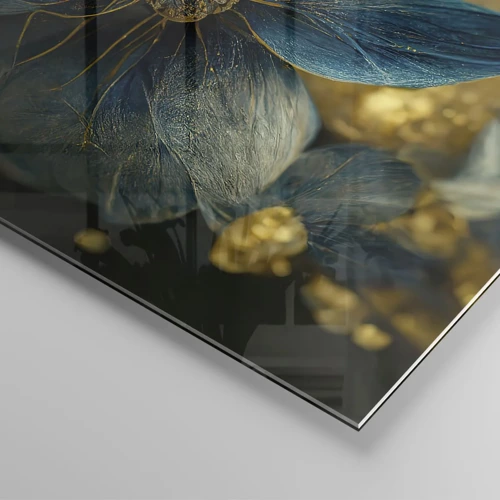 Quadro su vetro - Fiorire d'oro - 50x50 cm