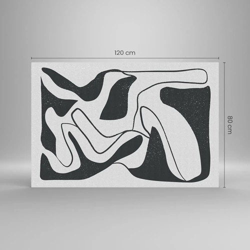 Quadro su vetro - Gioco astratto nel labirinto - 120x80 cm