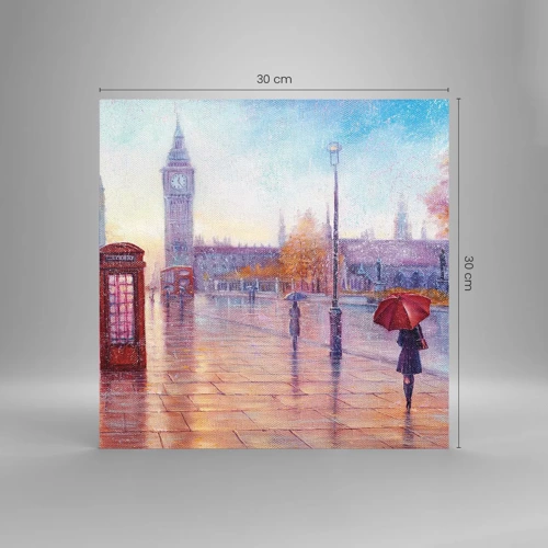 Quadro su vetro - Giorno d'autunno a Londra - 30x30 cm