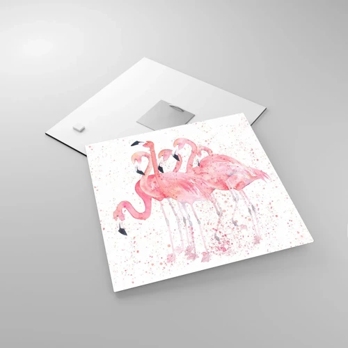 Quadro su vetro - Gruppo in rosa - 30x30 cm