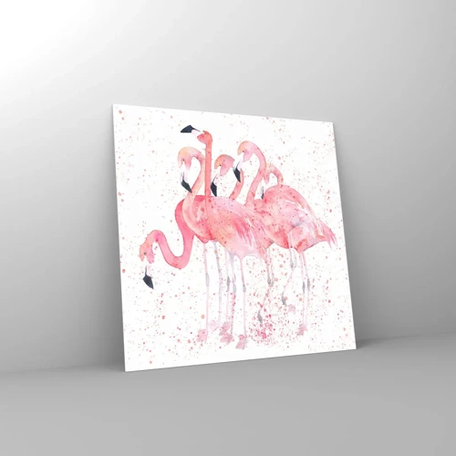 Quadro su vetro - Gruppo in rosa - 40x40 cm