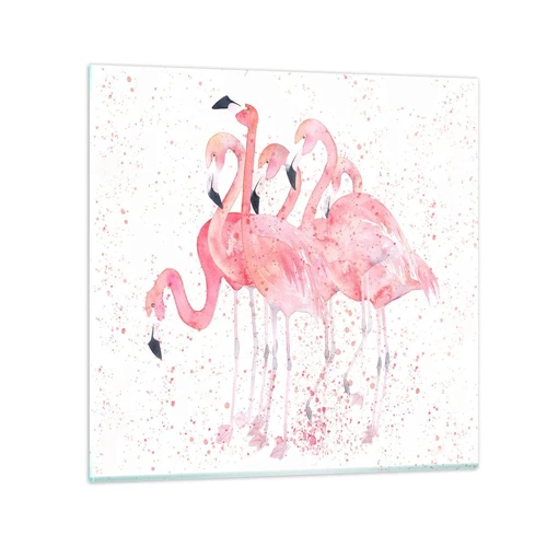 Quadro su vetro - Gruppo in rosa - 50x50 cm