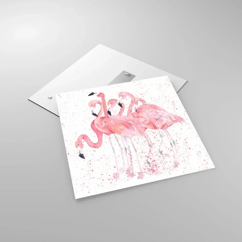 Quadro su vetro - Gruppo in rosa - 60x60 cm