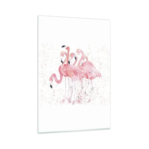 Quadro su vetro - Gruppo in rosa - 80x120 cm