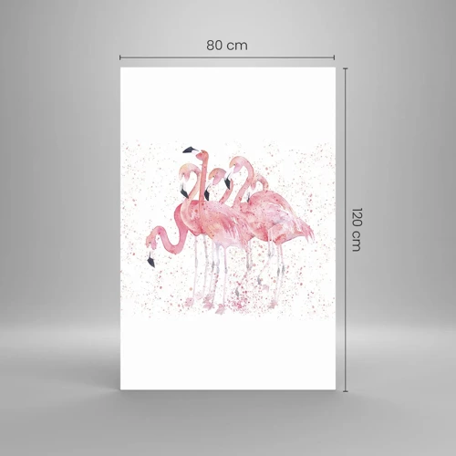 Quadro su vetro - Gruppo in rosa - 80x120 cm