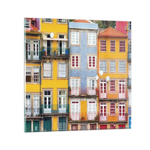 Quadro su vetro - I colori della città vecchia - 30x30 cm
