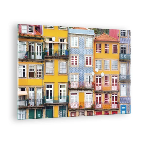Quadro su vetro - I colori della città vecchia - 70x50 cm