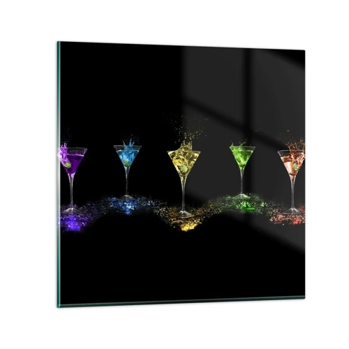 Quadro su vetro - I colori della gioia nel mondo dei cristalli - 70x70 cm