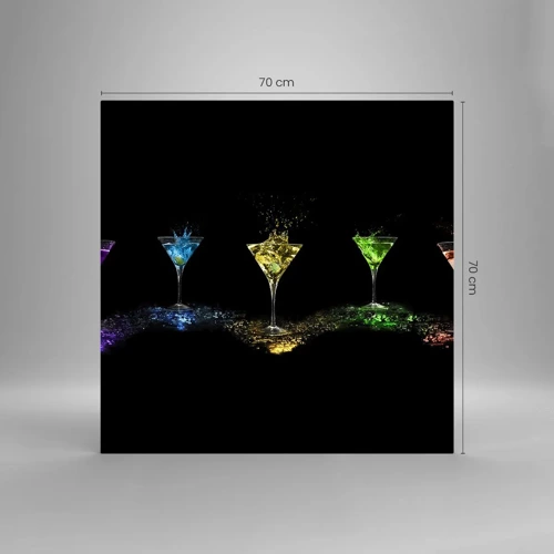 Quadro su vetro - I colori della gioia nel mondo dei cristalli - 70x70 cm