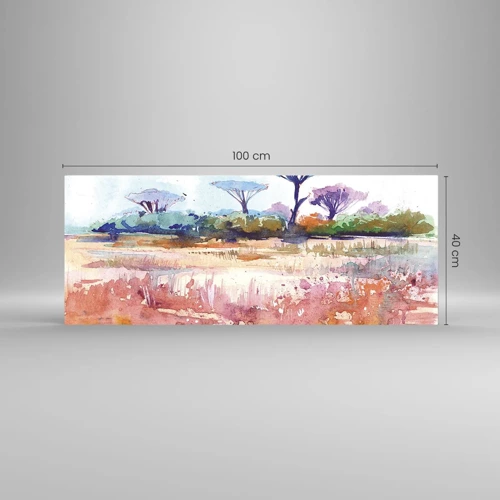 Quadro su vetro - I colori della savana - 100x40 cm