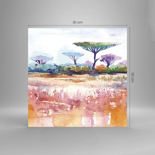 Quadro su vetro - I colori della savana - 30x30 cm