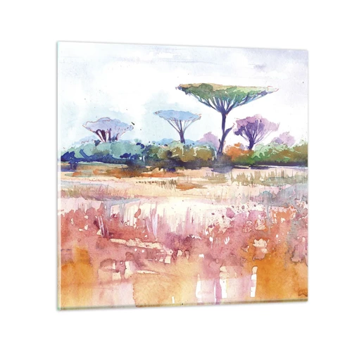 Quadro su vetro - I colori della savana - 40x40 cm