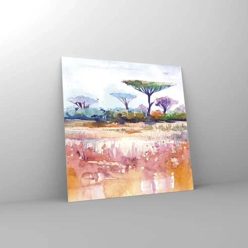 Quadro su vetro - I colori della savana - 70x70 cm