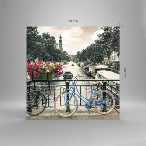 Quadro su vetro - I colori delle strade di Amsterdam - 30x30 cm