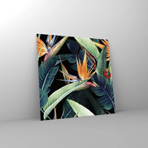 Quadro su vetro - I fiori fiammeggianti dei tropici - 30x30 cm