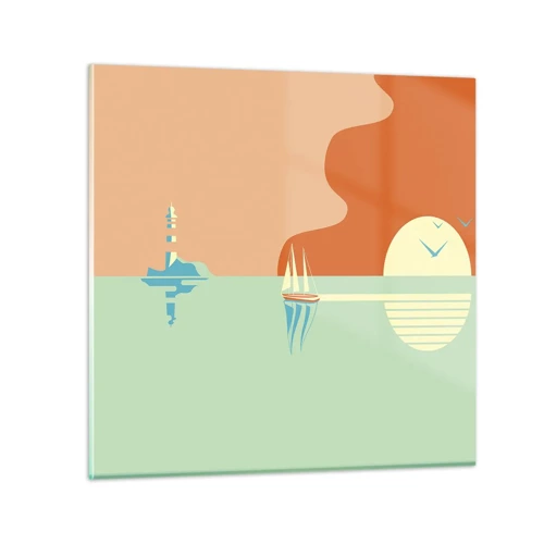 Quadro su vetro - Ideale paesaggio marittimo - 60x60 cm