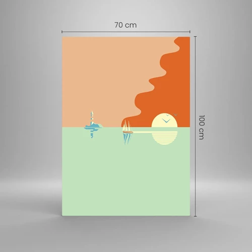 Quadro su vetro - Ideale paesaggio marittimo - 70x100 cm