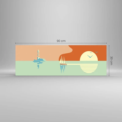 Quadro su vetro - Ideale paesaggio marittimo - 90x30 cm
