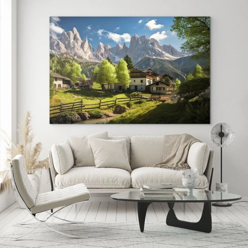 Quadro su vetro - Idillio alpino - 70x50 cm