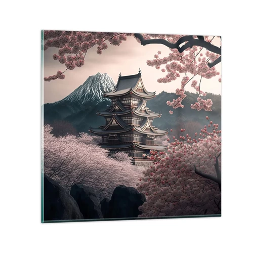 Quadro su vetro - Il Paese dei ciliegi in fiore - 30x30 cm