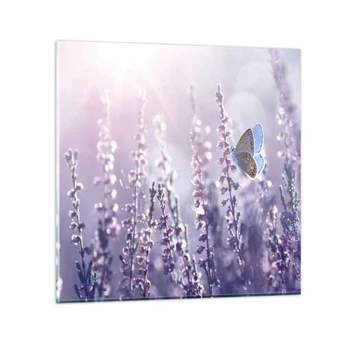 Quadro su vetro - Il bacio della farfalla - 60x60 cm