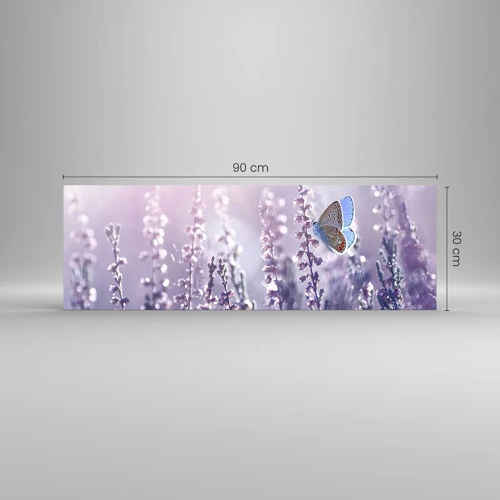Quadro su vetro - Il bacio della farfalla - 90x30 cm