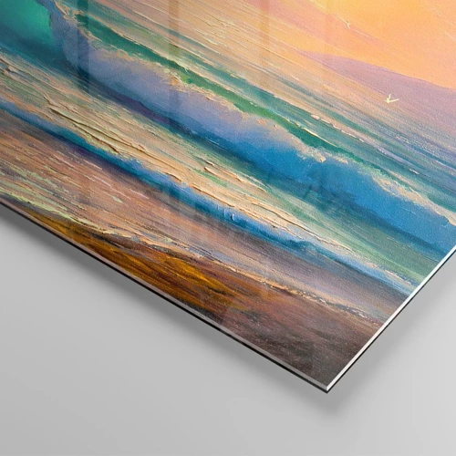 Quadro su vetro - Il canto turchese delle onde - 120x80 cm