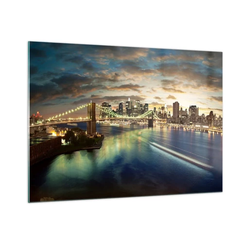 Quadro su vetro - Il cielo luminoso sopra Manhattan - 100x70 cm