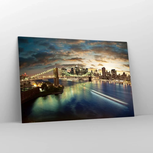 Quadro su vetro - Il cielo luminoso sopra Manhattan - 120x80 cm