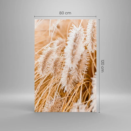 Quadro su vetro - Il fruscio dorato dell'erba - 80x120 cm