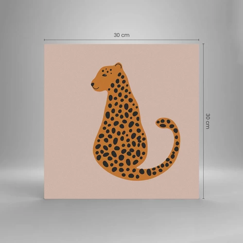 Quadro su vetro - Il leopardo è un motivo di moda - 30x30 cm