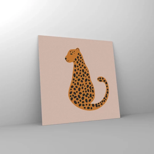 Quadro su vetro - Il leopardo è un motivo di moda - 30x30 cm
