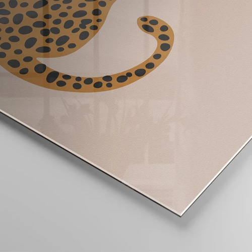 Quadro su vetro - Il leopardo è un motivo di moda - 40x40 cm