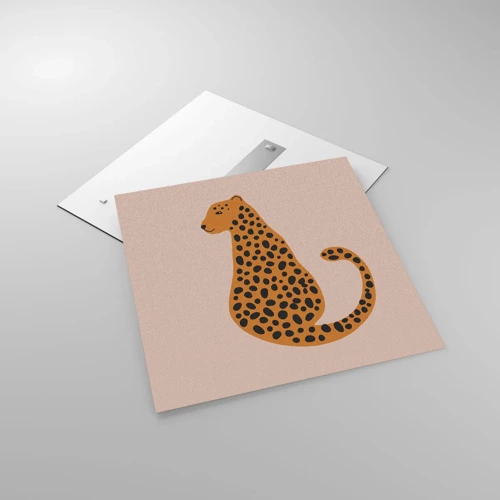 Quadro su vetro - Il leopardo è un motivo di moda - 70x70 cm