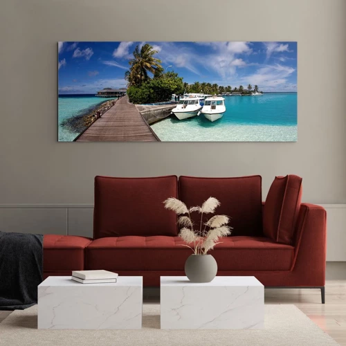 Quadro su vetro - Il paradiso esiste davvero - 140x50 cm