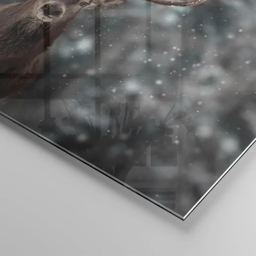 Quadro su vetro - Il re del bosco incoronato - 40x40 cm