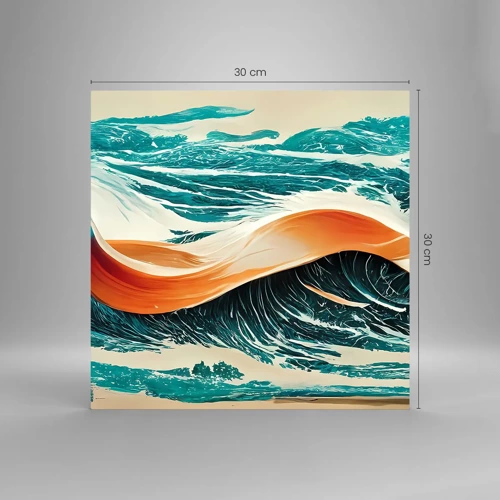 Quadro su vetro - Il sogno del surfista - 30x30 cm